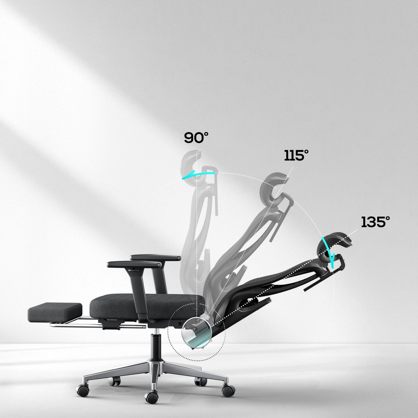 HBADA P3 Ergonomic Chair with Footrest