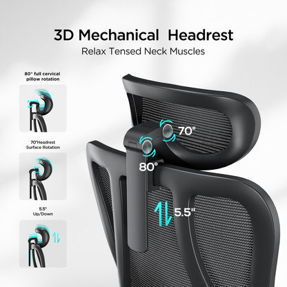 HBADA P3 Ergonomic Chair without Footrest