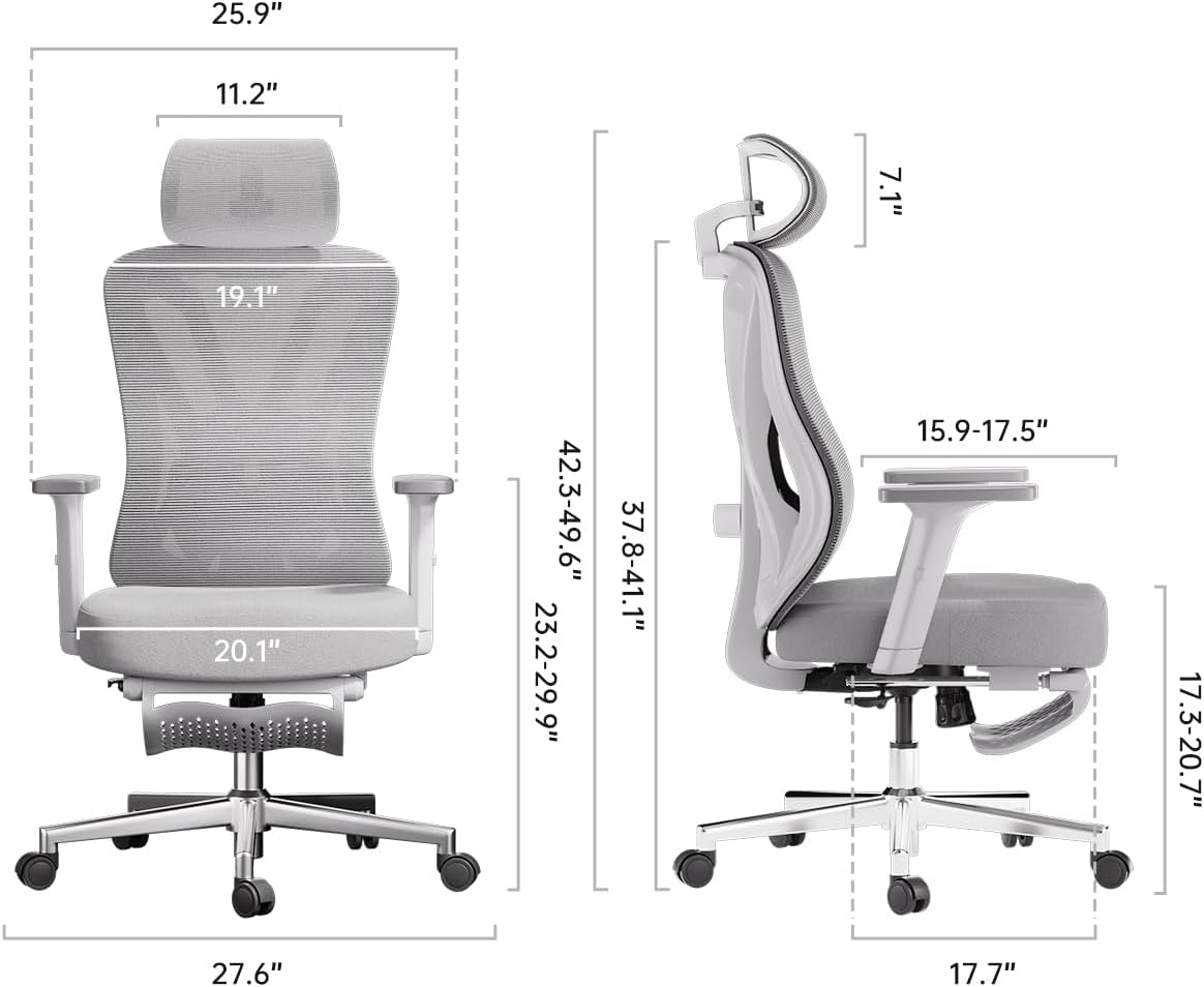 HBADA P5 Ergonomic Office Chair with Footrest